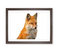 Geometric Red Fox In Abstract Modern Art Framed Wall Art Print, Ready to Hang Picture for Living Room Bedroom Home Office Décor, Walnut A4 (34 x 25 cm)