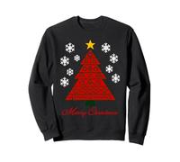 Geometric Red Green X’mas Tree Abstract Math & AI Inspired Sweatshirt