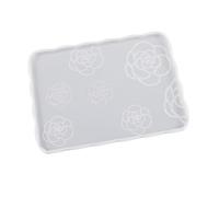 Geometric Resin Molds Rose Flower Silicone Mold Resin Casting Epoxy Molds Round Rectangle Tray Rose Flower Mold for Chocolate