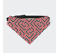 Geometric Retro Striped Lines Black White and Red Dog Bandana Collar Pet Triangle Scarf Cat Kerchief with Adjustable Buckle