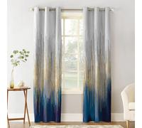 Geometric Room Darkening Curtains, Noise Reducing Blackout Drapes for Stylish Privacy, 66" x 72" Grommet Window Treatment