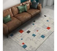 Geometric Rugs 180x270cm Abstract Pattern Machine Washable Studio Carpet Low Pile Non Slip Office Throw Mat Modern Indoor Rug for Bedroom Thin Linear Apartment Floor Rugs for Living Room Home