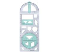 Geometric Ruler - Creative Math Learning Aid Geometric Drawing Ruler Measuring Instrument Transparent Geometric Ruler for Math Exercise Flexible Geometric Ruler Drawing Template, elementary school