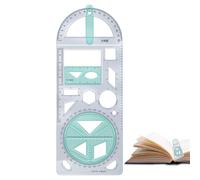 Geometric Ruler - Mathematics Learning Aid Drawing Measuring Tool | High Performance Flexible Drawing Ruler with Templates, Precision Design Tool for Students, Architects, Engineers and, elementary