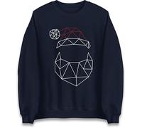 Geometric Santa Minimal Christmas Jumper | Modern Polygon Holiday Design | Stylish Festive Gift Idea for Him Her | Unique Minimalist Xmas Outfit | Cool Contemporary Christmas Sweatshirt Navy