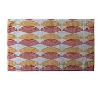 Geometric Sea Shells Soft Bath Towel Benjamin Tate Design Orange Bath Towel