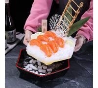 Geometric Serving Platter Hexagonal Sashimi Tray Molecular Cuisine on Ice Plate Japanese Sushi Serving Plate Creative Tableware,S