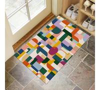Geometric Shapes Doormat - Inside And Outside Welcome Mat, Mixed Colors Indoor Front Doormat With Non-Slip Backing, Heavy Duty Entrance Mat, 45 X 75 Cm Abstract Art