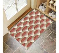 Geometric Shapes Doormat - Inside And Outside Welcome Mat, Red Indoor Front Doormat With Non-Slip Backing, Heavy Duty Entrance Mat, 40 X 60 Cm Art Deco
