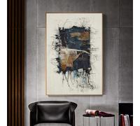 Geometric Shapes Fabric Design Abstract Painting Print on Canvas Wall Art Vintage Posters and Prints Canvas Painting for Room 80x120cm Frameless