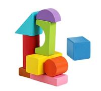 Geometric Shapes For Classroom - 9 Piece Wooden Math Toys With Sl inish, Geometric Solids With Compact Style, For Home School Preschool Birthday Holiday Kids Student Teacher