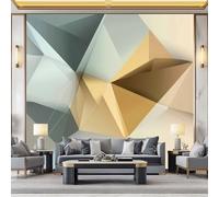 Geometric Shapes Panoramic Wall Mural, Custom Photo Wallpaper - 3D Style Non-Woven Premium Fleece Large Wall Mural W400 x H280 cm for Living Room Bedroom Home Decoration