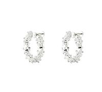 Geometric Shimmering Silver Chip Earring Set, Piercing Post Design & No pierce Spiral Hoop Clip Suitable for Cartilage Eyebrow and Lip Piercing Unisex(For pierced)