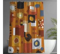 Geometric Shower Curtain 200x220 cm - Shower Curtains Bathroom Garden Decor, Quick Dry Outdoor Curtains Waterproof Fabric Bath Curtain with 12 Plastic Hooks, Suitable for Bathtub, Room Abstract -wY532