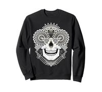 Geometric Skull Blackwork Sweatshirt