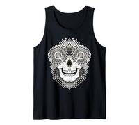Geometric Skull Blackwork Tank Top