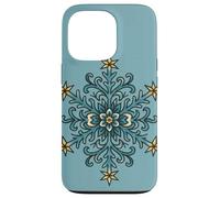 Geometric Snowflake Mandala Winter Zen Pattern Minimalist Case for iPhone 13 Pro