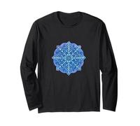 Geometric Snowflake Mandala Winter Zen Pattern Minimalist Long Sleeve T-Shirt