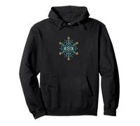 Geometric Snowflake Mandala Winter Zen Pattern Minimalist Pullover Hoodie