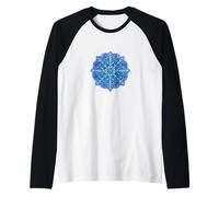 Geometric Snowflake Mandala Winter Zen Pattern Minimalist Raglan Baseball Tee