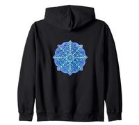 Geometric Snowflake Mandala Winter Zen Pattern Minimalist Zip Hoodie