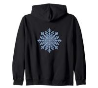 Geometric Snowflake Mandala Winter Zen Pattern Minimalist Zip Hoodie