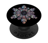 Geometric Snowflake Winter Math Vector Art PopSockets Adhesive PopGrip