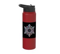 Geometric Snowflake Winter Math Vector Art Stainless Steel Insulated Water Bottle