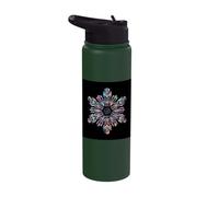 Geometric Snowflake Winter Math Vector Art Stainless Steel Insulated Water Bottle