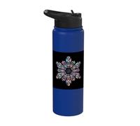 Geometric Snowflake Winter Math Vector Art Stainless Steel Insulated Water Bottle