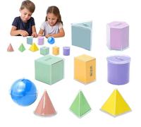 Geometric Solid Blocks - 3D Shapes For Teaching, Solid Colorful Pattern Blocks | Funny Class Handling Blocks, Math Teachers Multifunctional Supplies