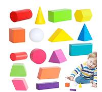 Geometric Solid Blocks - MMontessori Geometric Solids | Wooden Geometric Shapes With Name, Colorful Geometric Wooden Shapes, Geometry Solids Blocks Game, Geometry For Kids