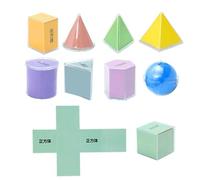 Geometric Solids Blocks - 3D Shapes, Educational Models | Maths Toys for Classroom Learning, Durable Teaching Aids for Kids, Colourful Geometry Manipulatives for Hands On Study