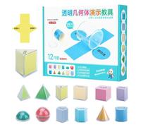 Geometric Solids - PP 9.84x8.07x2.17 Inches | 3D Shapes | Geometry Teaching Models Solid Shapes Learning Set | For Math Education Classroom Teaching Student Learning And Daily Study