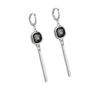 Geometric square black diamond set, perfect for women and formal occasions. Layered Black Crystal Necklace