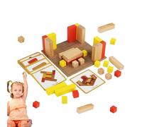Geometric Stacking Toys - Wooden Building Block Set, Educational Hands-On Learning Bricks for Kids, Creative Construction, Cognitive Skill Development, Multipurpose Fun Toy for Playroom, Classroom