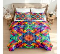 Geometric Star 7.5 Tog King Coverless Duvet, Warm Soft Quilt