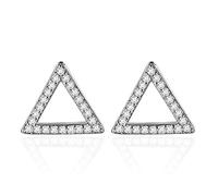 Geometric Star Heart Square Mosaic Zircon Stud Earrings For Women 925 Jewelry