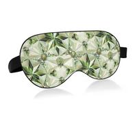 Geometric Star Olive Crystal Print Travel Essential Sleep Eye Cover with Elastic Adjustable Band Blackout Reusable Sleep Eye mask nap