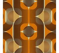 Geometric Star Retro Brown Orange Wallpaper - Mid Century Contemporary - Textured Paste The Wall Vinyl