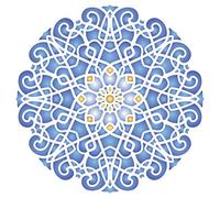 Geometric Stencil, 16.51 x 16.51 cm (S) - Stencils for Walls Original Arabic Islamic Mosaic Mandala Design Stencil Template