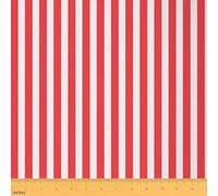 Geometric Stripe Craft Fabric No Stretch,Wide Lines Abstract Patchwork Soft Flannel Polyester,Modern Minimalist Washable Material for Handmade Supplies,Red White 10 Yards Whole Piece,360" L x 59" W