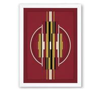 Geometric Structure Art Deco Framed Wall Art Print A1 (84.1×59.4cm) White, Wall Decor for Living Room, Bedroom, Office & Home, Ready to Hang, Art Gift