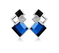 Geometric Stud Earrings for Women, Hypoallergenic Earrings Minimalist Elegant Jewelry for Daily Wear Gift(Blue)