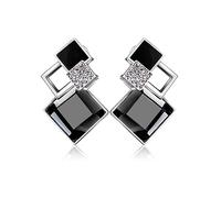 Geometric Stud Earrings for Women, Hypoallergenic Earrings Minimalist Elegant Jewelry for Daily Wear Gift(White)