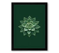 Geometric Succulent Botanical Framed Wall Art Print A2 (59.4×42cm) Black, Wall Decor for Living Room, Bedroom, Office & Home, Ready to Hang, Art Gift