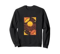 Geometric Sunset Sun Waves Modern Abstract Bold Wall Art Sweatshirt