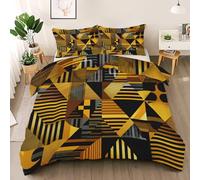 Geometric Super King Duvet Cover Set, Modern Simplicity Soft Microfiber Bedding with Pillow Cases, Patchwork Quilt Cover Easy Care, Abstract Art Duvet Cover with Zipper, 260x220cm