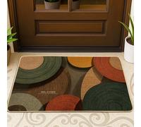 Geometric Swirl Doormat Multicolor Circular Patterns for Entrance Indoor Outdoor Vintage Decor Non Slip Entrance Mat Dust-Absorbing Easy Care 73.7