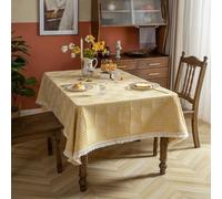 Geometric Tablecloth 140x160 cm Stain-Resistant Polyester for 2-4 People and Easy-Clean Table Cover Perfect for Dining and Parties